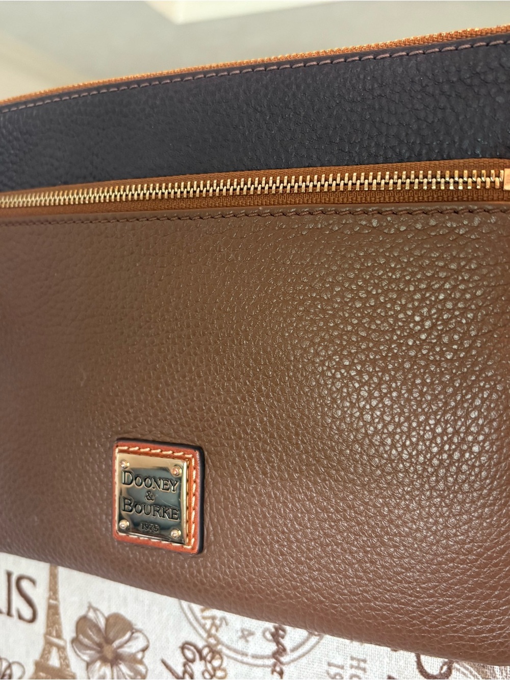 Dooney & Bourke Pebble Leather Brown and Black Crossbody Bag - Picture 6 of 15